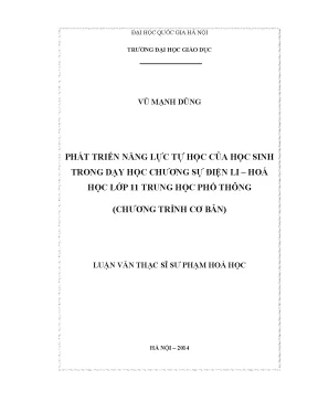 Phát Triển Năng Lực Tự Học Cho Học Sinh Lớp 11 Trong Dạy