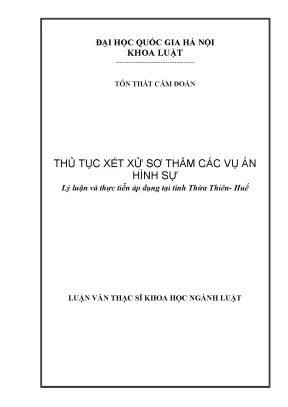 Thủ Tục Xét Xử Sơ Thẩm Vụ Án Hình Sự Tại Thừa Thiên Huế: