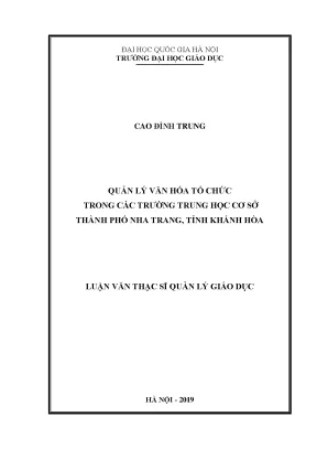 Quản Lý Văn Hóa Tổ Chức Trong Trường Trung Học Cơ Sở Tại
