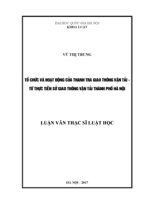 Tổ Chức và Hoạt Động Thanh Tra Giao Thông Vận Tải Tại Hà Nội