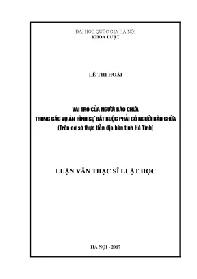 Vai trò của người bào chữa trong vụ án hình sự tại Hà Tĩnh