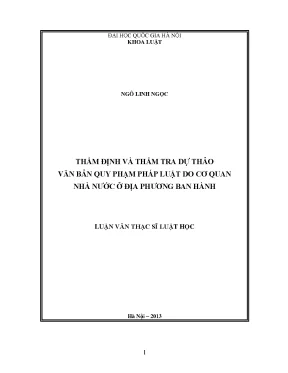 Thẩm định và thẩm tra dự thảo văn bản quy phạm pháp luật