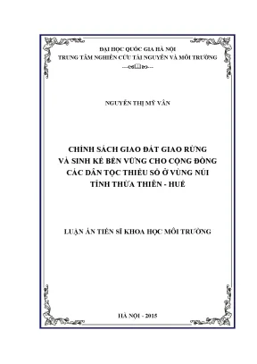 Chính Sách Giao Đất Giao Rừng và Sinh Kế Bền Vững cho