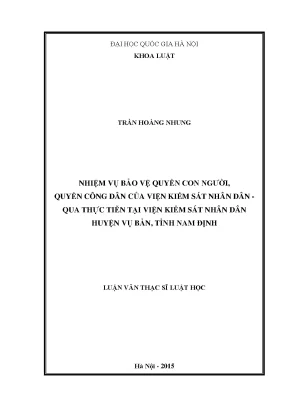 Bảo Vệ Quyền Con Người và Quyền Công Dân Tại Viện Kiểm