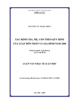 Xác định cha mẹ con theo Luật Hôn nhân và Gia đình 2000
