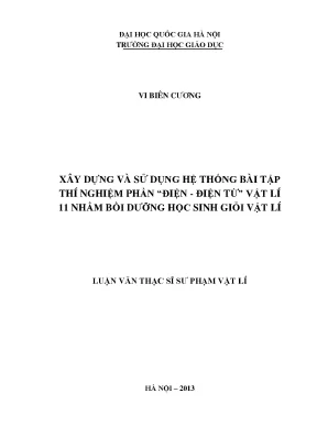 Hệ thống bài tập thí nghiệm điện - điện từ cho học sinh