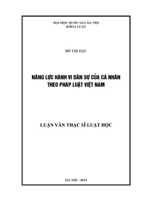 Năng Lực Hành Vi Dân Sự Của Cá Nhân Theo Pháp Luật Việt Nam