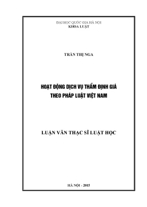 Hoạt động dịch vụ thẩm định giá theo pháp luật Việt Nam: