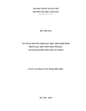 Phương Pháp Dạy Học Theo Hợp Đồng Trong Hóa Học 10: