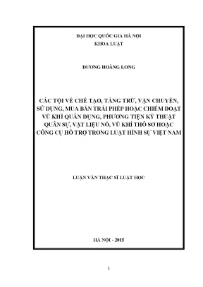 Các Tội Liên Quan Đến Vũ Khí Quân Dụng Trong Luật Hình