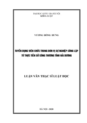 Tuyển Dụng Viên Chức Tại Đơn Vị Sự Nghiệp Công Lập Tỉnh