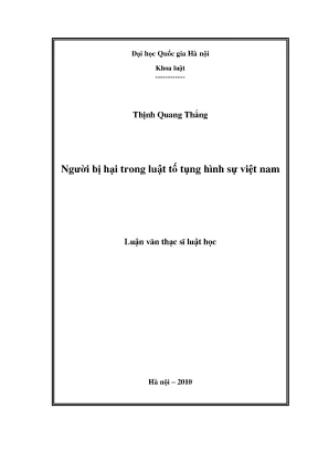 Người Bị Hại Trong Luật Tố Tụng Hình Sự Việt Nam: Quyền