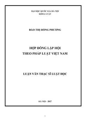 Hợp đồng lập hội theo pháp luật Việt Nam: Nghiên cứu và