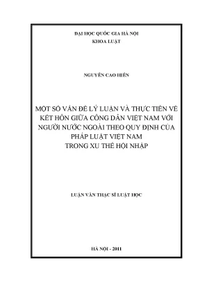 Kết Hôn Giữa Công Dân Việt Nam Và Người Nước Ngoài: Lý