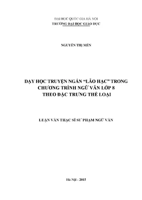 Dạy Học Truyện Ngắn Lão Hạc Trong Chương Trình Ngữ Văn Lớp 8