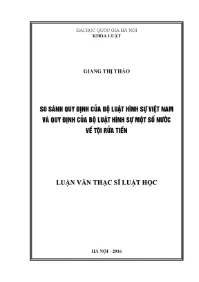 So sánh quy định về tội rửa tiền trong Bộ luật hình sự