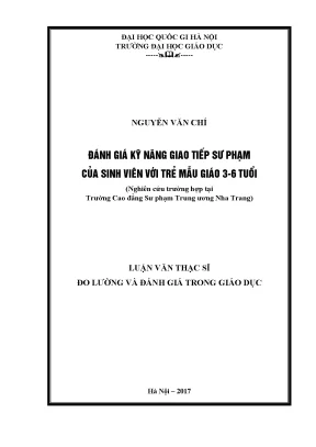 Đánh Giá Kỹ Năng Giao Tiếp Sư Phạm Của Sinh Viên Với Trẻ