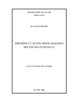 Hợp Đồng Ủy Quyền Trong Giao Dịch Nhà Chung Cư: Những