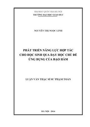 Phát Triển Năng Lực Hợp Tác Cho Học Sinh Qua Dạy Học Đạo Hàm