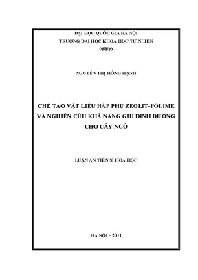 Nghiên cứu vật liệu hấp phụ zeolit polime cho cây ngô