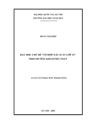 Khám Phá Toán Học: Dạy Học Tổ Hợp Xác Suất Lớp 11