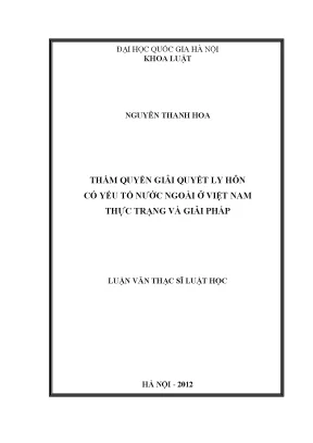 Thẩm quyền giải quyết ly hôn có yếu tố nước ngoài ở Việt