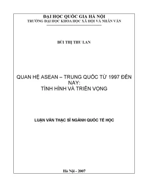 Quan hệ ASEAN - Trung Quốc từ 1997 đến nay: Tình hình và 