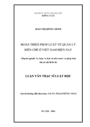 Hoàn thiện pháp luật quản lý biên chế ở Việt Nam