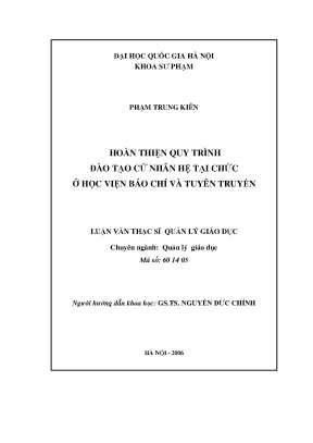 Cải tiến quy trình đào tạo cử nhân tại chức tại Học viện