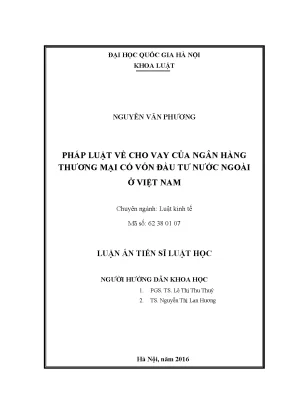 Pháp Luật Về Cho Vay Của Ngân Hàng Thương Mại Có Vốn Đầu