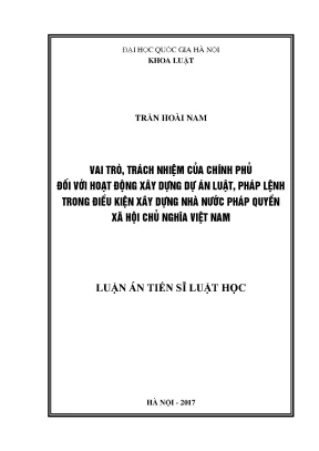 Vai trò của Chính phủ trong xây dựng dự án luật tại Việt Nam