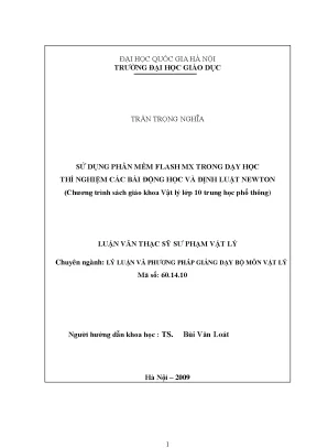 Ứng dụng phần mềm Flash MX trong dạy học thí nghiệm Vật