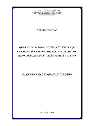 Quản Lý Nghiên Cứu Khoa Học Của Sinh Viên Trường Đại Học