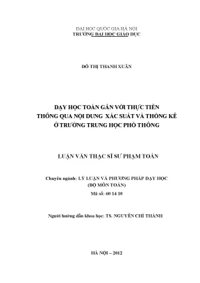 Dạy Học Toán Gắn Với Thực Tiễn Qua Xác Suất Và Thống Kê