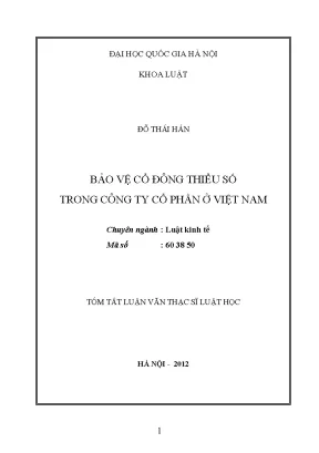 Bảo vệ quyền lợi cổ đông thiểu số trong công ty cổ phần