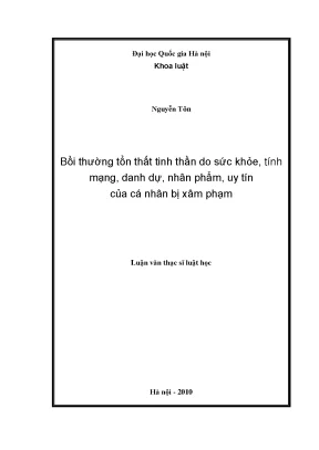 Bồi Thường Tổn Thất Tinh Thần Do Xâm Phạm Sức Khỏe, Tính