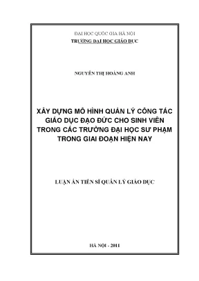 Mô Hình Quản Lý Giáo Dục Đạo Đức Cho Sinh Viên Đại Học
