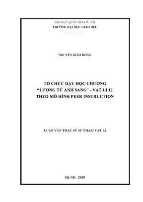 Mô Hình Peer Instruction Trong Dạy Học Chương Lượng Tử