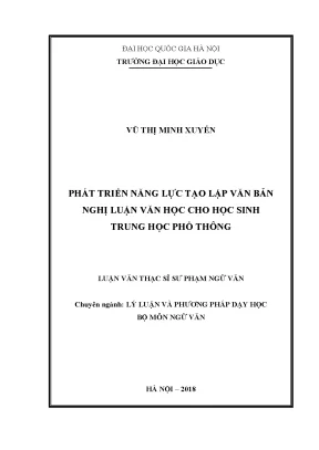 Phát Triển Năng Lực Viết Văn Nghị Luận Cho Học Sinh
