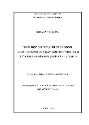 Tích Hợp Giáo Dục Kỹ Năng Sống Trong Dạy Học Thơ Việt 