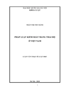 Kiểm Soát Mang Thai Hộ Ở Việt Nam: Luận Văn Thạc Sĩ Về 