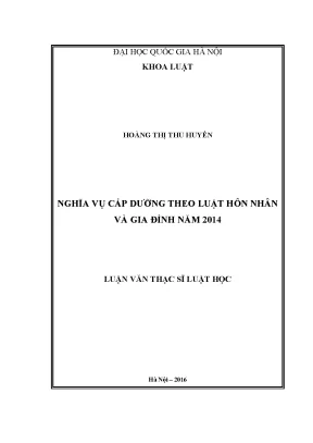 Nghĩa Vụ Cấp Dưỡng Theo Luật Hôn Nhân và Gia Đình 2014