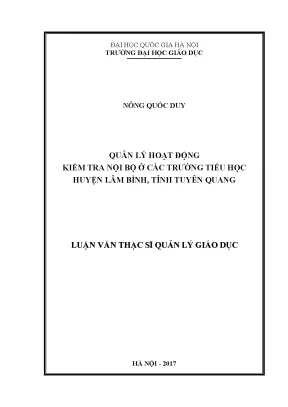 Quản lý kiểm tra nội bộ tại trường tiểu học huyện Lâm
