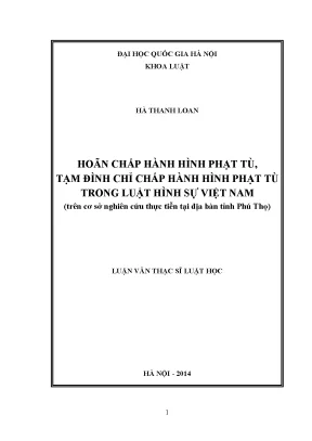 Nghiên cứu về hoãn chấp hành hình phạt tù trong luật