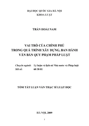 Vai trò của Chính phủ trong xây dựng và ban hành văn bản