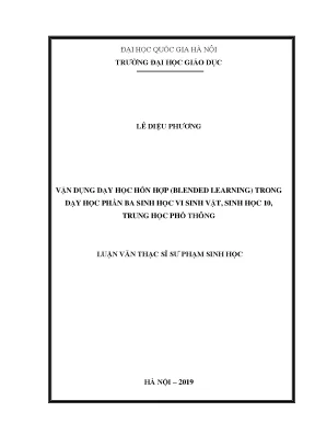 Vận Dụng Dạy Học Hỗn Hợp Blended Learning Trong Sinh Học 10