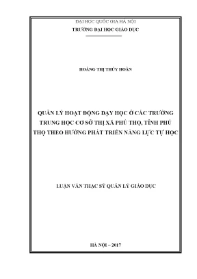 Quản Lý Hoạt Động Dạy Học Tại Trường THCS Phú Thọ: Phát