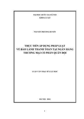 Nghiên cứu thực tiễn áp dụng pháp luật bảo lãnh thanh
