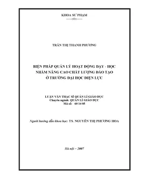 Biện Pháp Nâng Cao Chất Lượng Đào Tạo Tại Trường Đại Học