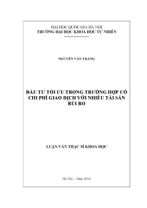 Nghiên cứu đầu tư tối ưu với chi phí giao dịch trong thị